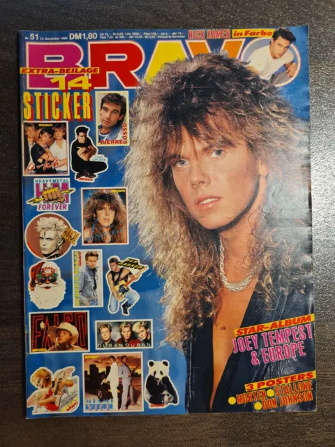 BRAVO 51/1986 Heft -Billy Idol, Paul Young, Corey Hart, Sylvester Stallone- Top!