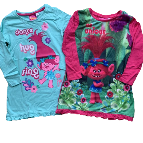 Girls Trolls Nightdress Nightie Nighty Pyjamas Age 4 & 10 Years