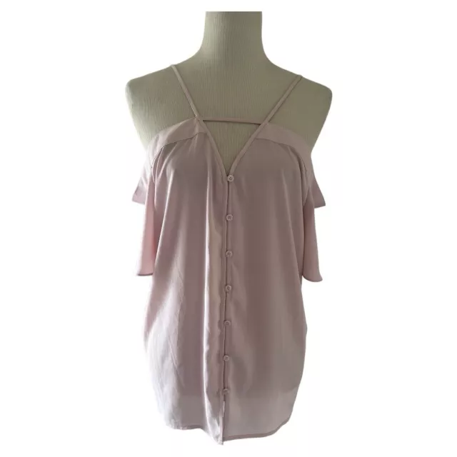 NWT express women’s pink off the shoulder blouse size L