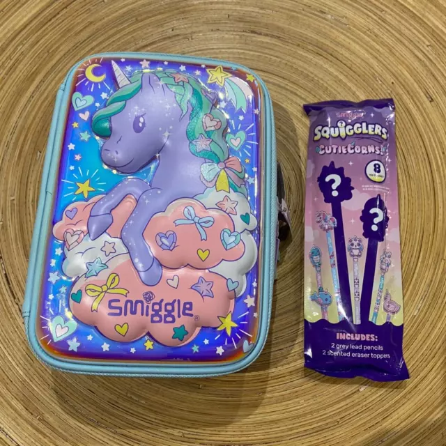 Smiggle Fab Triple Up Hardtop Pencil Case Unicorn Party Back to School