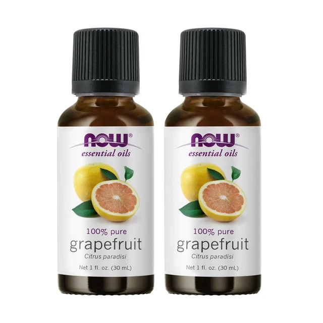 2 x NOW Pure Grapefruit Essential Oil 1 oz 30 ml Citrus paradisi