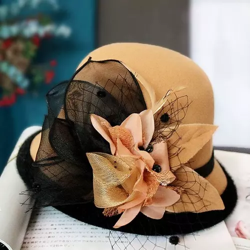 Lady Flower Hat Women Wedding  Party Cap Organza Hat Clothing Accessory Vintage