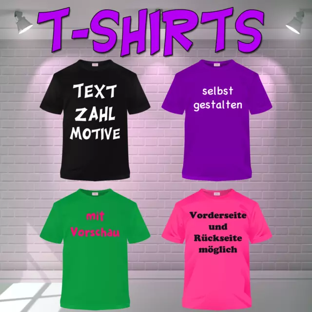 🌟 Shirts mit Wunschtext selbst bedrucken lassen, Sprüche, Zahlen, Nummern Texte