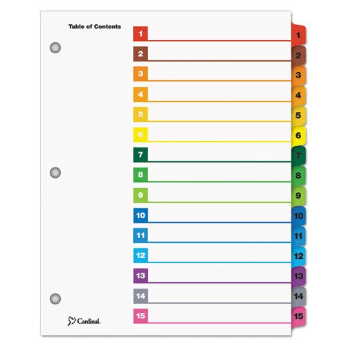 Cardinal onestep printable table of contents and dividers 15 tab 1 to 