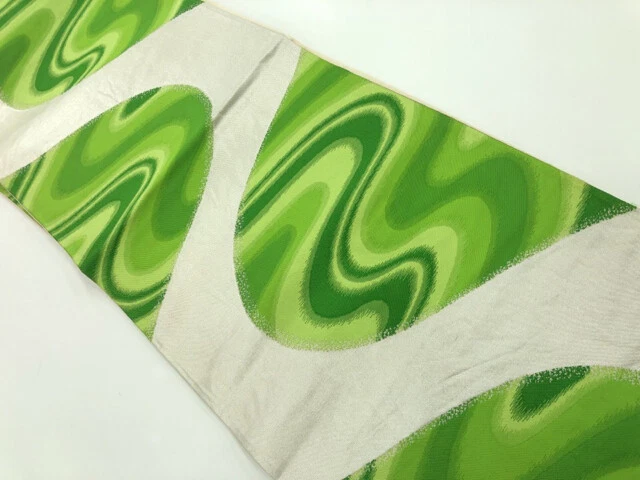 6362185: Japanese Kimono / Antique Fukuro Obi / Woven Stream