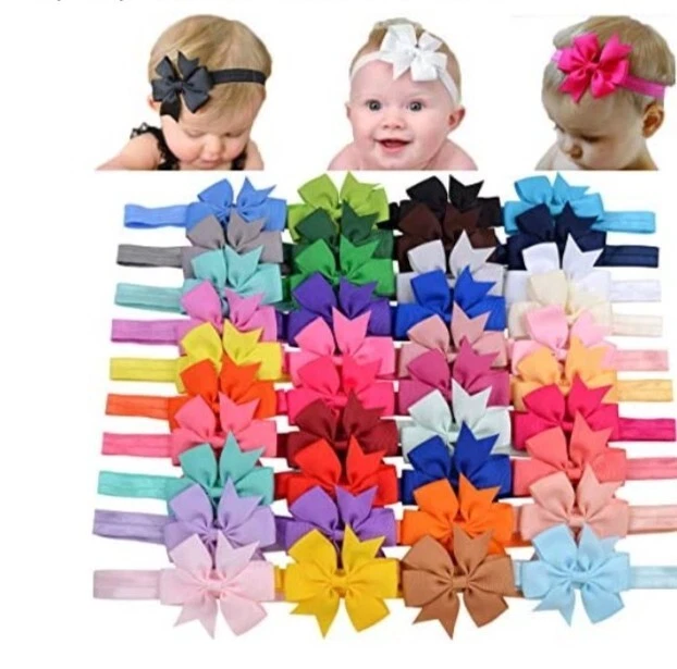 21pz  fasce fiocco capelli neonata