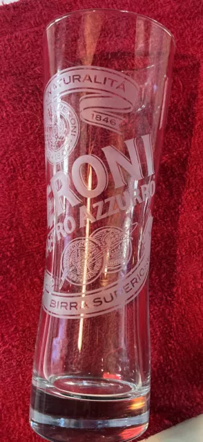 1 Glass Official licensed Peroni Nastro Azzurro Etched Beer Glasses .4L