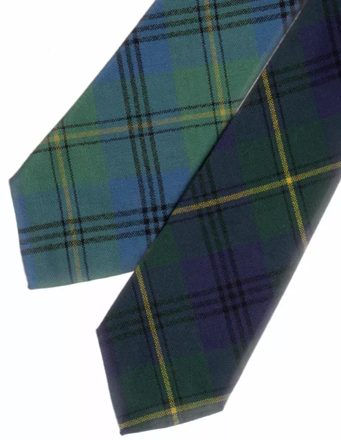 Tartan Tie Clan Johnston OR Pocket Square Scottish Wool Plaid