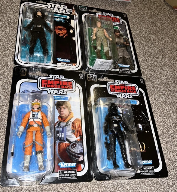 Quattro nuovissime figure sigillate star wars serie nere da 6" pollici 40° anniversario.