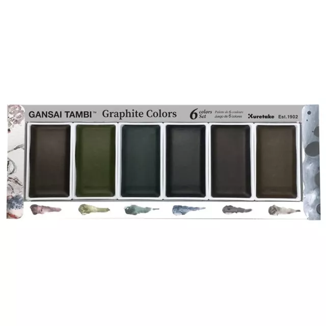 ZIG Kuretake Gansai Tambi 'Graphite colours' 6 set