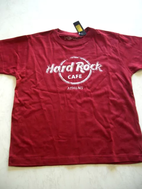 HRC Hard Rock Cafe Athen Athens Red Tee Shirt Used Optik Youth Size 158-164 Boys