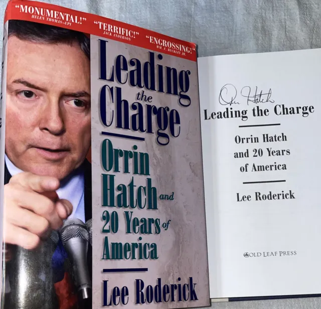 SIGNED Orrin Hatch Book Leading the Charge Hardcover HC DJ Utah Senator LDS