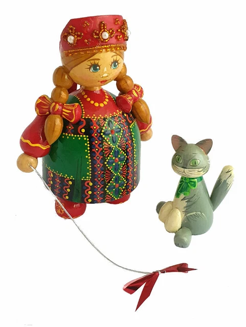 Poupée en costume folklorique avec une oie - Artiste Lebedeva