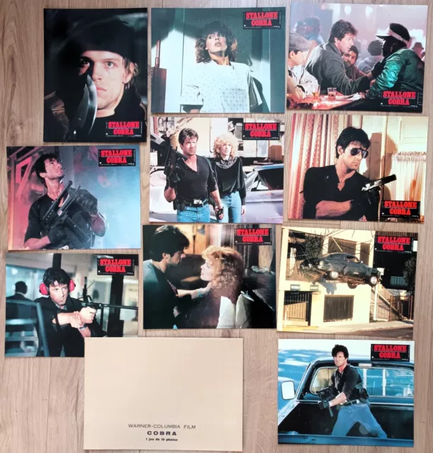 Lot de 10 photos cinéma film COBRA Sylvester Stallone 1986