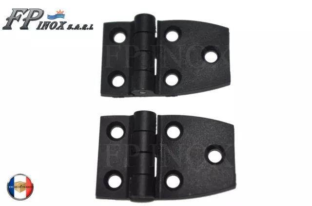 Charnière ( Lot de 2 ) Nylon renforcée Noir 55x35mm