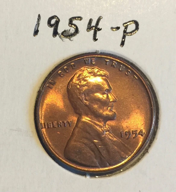 1954-P, 1954-D, 1954-S - Lincoln Wheat Cent Penny - Uncirculated