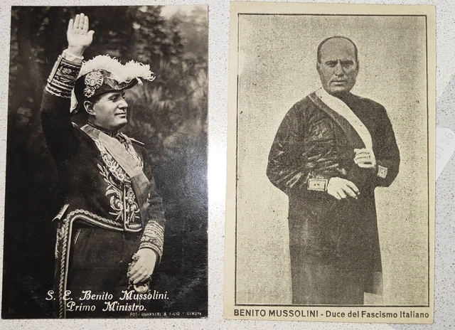 PROPAGANDA WW2-DUCE BENITO Mussolini-Lotto 2 Cartoline-B86-156 EUR 16 ...