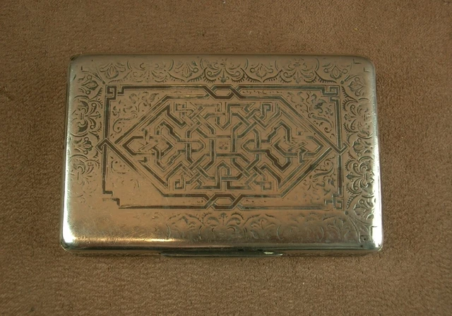 Broche Vintage En Argent Massif Niellé - Signée Amfarco SIAM Thailand - Bon état