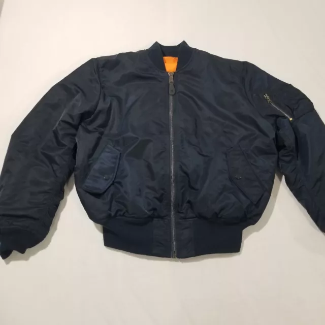 ALPHA INDUSTRIES BOMBER Jacket MA-1 Large Reversible Heritage Made In ...