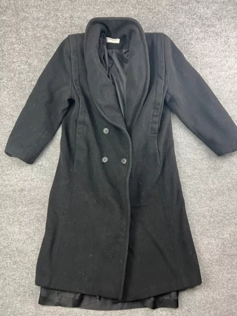 VNTG Forescaster 100% Wool Peacoat Women's Petite 9/10 Black Double Breasted USA