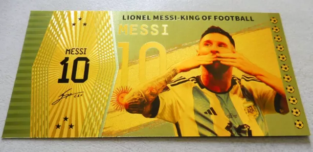 ★★ Argentine : Billet Polymer  " Or " 10 Pesos  Lionel Messi ★★ C9