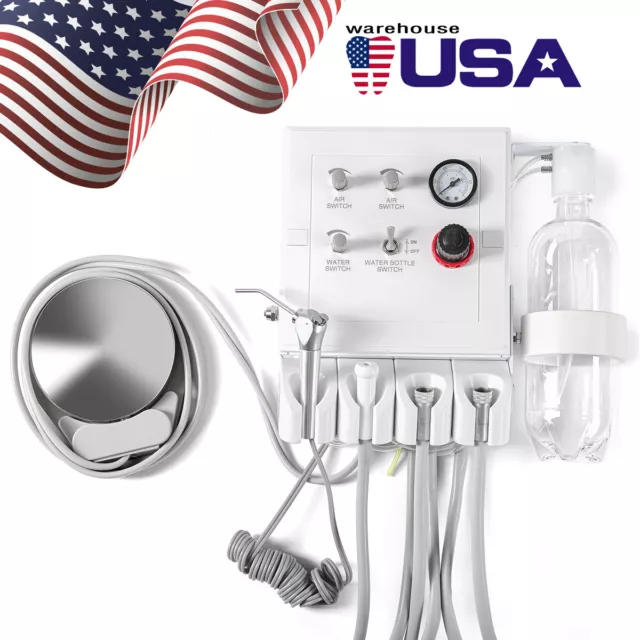 Portable Dental Turbine Unit Work with Air Compressor+3 Way Syringe 2/4 Hole USA