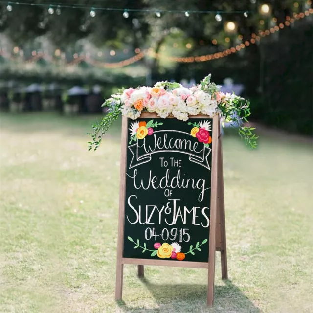 Large Outdoor Double Side Sidewalk Wooden A Frame Chalkboard Magnetic Sign Board