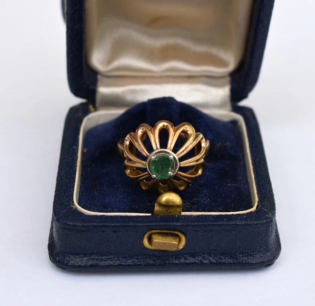 Broche Ancienne Or/platinum - 5 Brillants Et 1 Diamant Central, Poinçon Partiellement Effacé - Occasion Collection