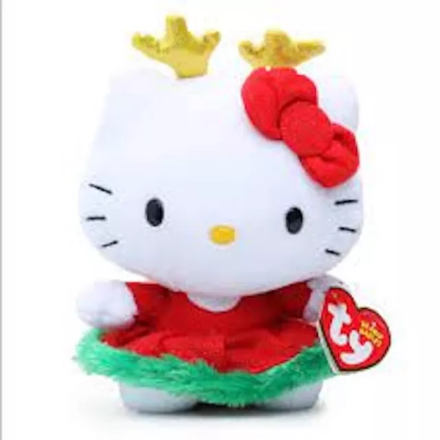 Ty Beanie Baby - HELLO KITTY CHRISTMAS REINDEER 6" Stuffed Plush New MWMT's