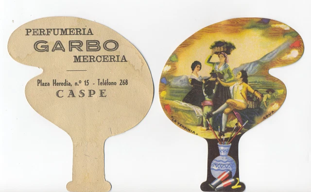 CASPE. Año 1950 Pay Pay de cartón de tipo PUBLICITARIO "La Vendimia". Goya.