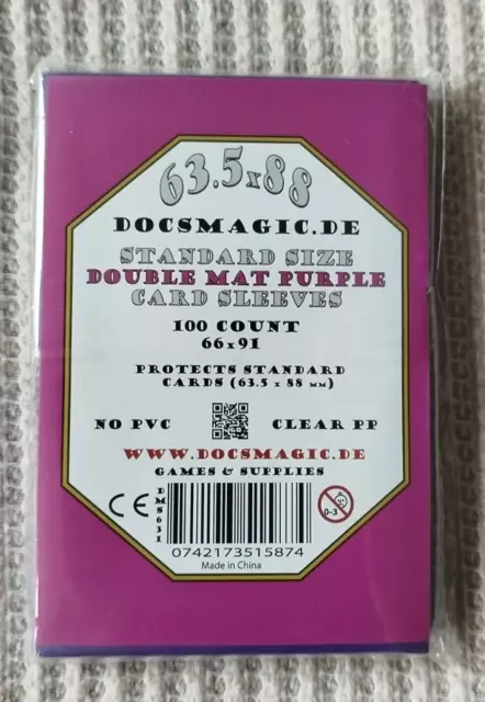 100 Docsmagic.de Double Mat Purple Card Sleeves Standard Size 66 x 91 - Lila - K