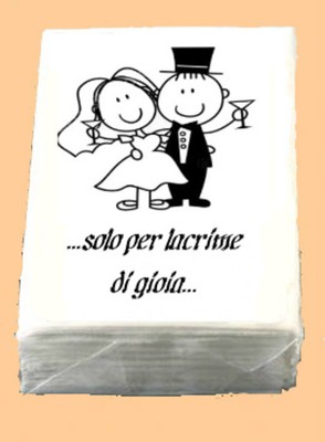 Ares 50X9 FAZZOLETTI ECONOMICI MATRIMONIO lacrime di gioia  ARES 6 OMAGGIO 