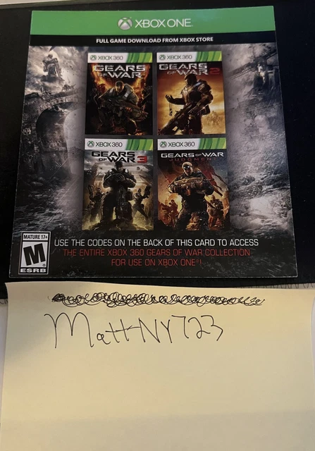Gears of war Collection XBOX (GOW 1,2,3, Judgment) (Code) Digital DLC