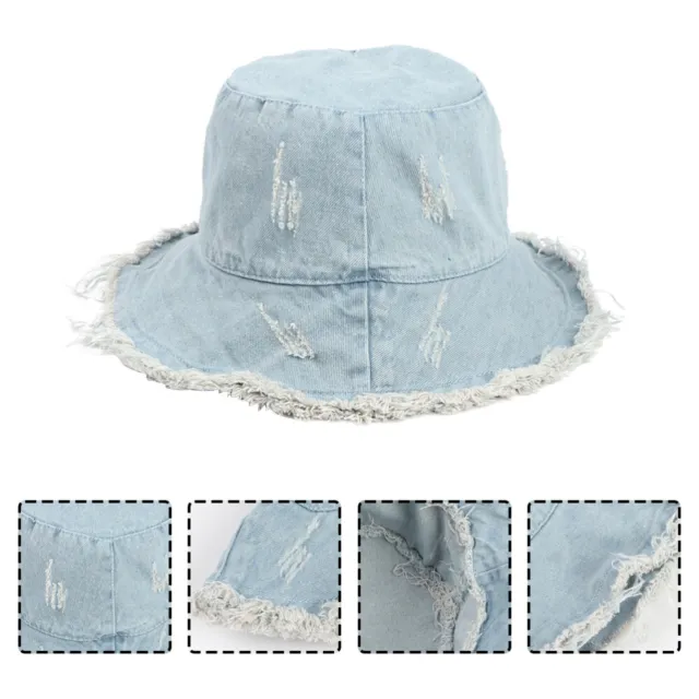 DENIM BUCKET HAT Fisherman Hats: UV Sun Cap for Outdoor Activities