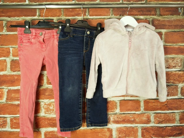 Pacchetto Ragazze Età 3-4 Anni M&S Next Gap Jeans Maglione In Pile Rosa Set 104Cm