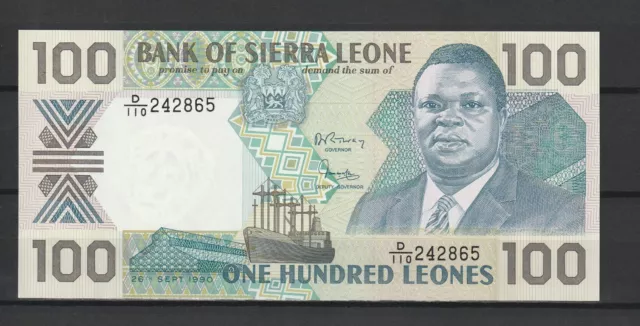 SIERRA LEONE - Billet de 100 Leone du 26/09/1990  - P. N° 18c NEUF UNC