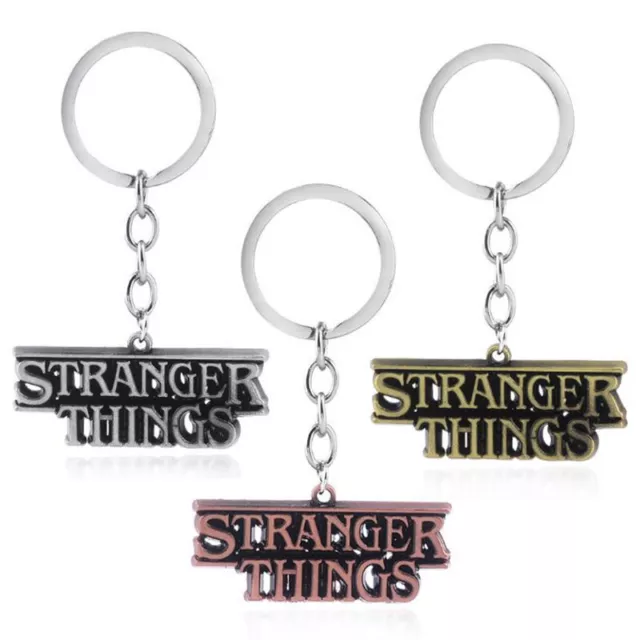 Stranger Things TV series Keyring chain Logo Metal Finished 3 colours Xmas Gift