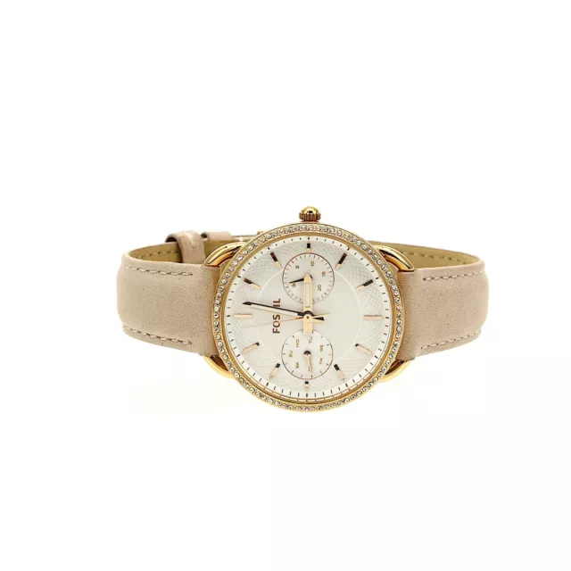 Fossil Women's Rose Gold Light Pink Jacqueline Leather Strap Watch 1013