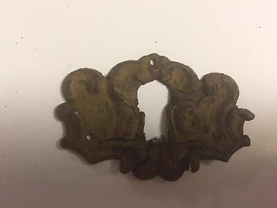 Early Hand-forged Embossed Keyhole Cutout Escutcheon ~ HW4