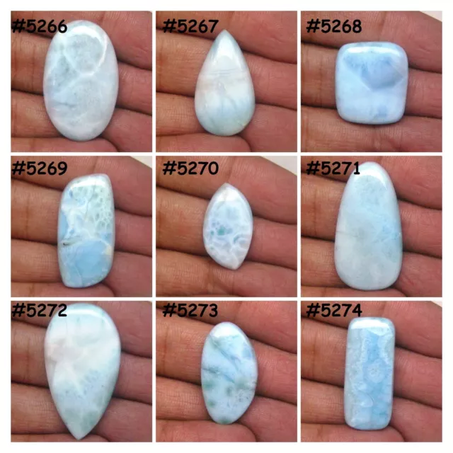 Natural Larimar Cabochon Loose Gemstone Cab Mix Shape For Jewelry Making