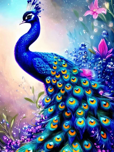 5D Diamond Painting Set Pfau DIY voller runder Diamant Diamant Kunst Zeichnung