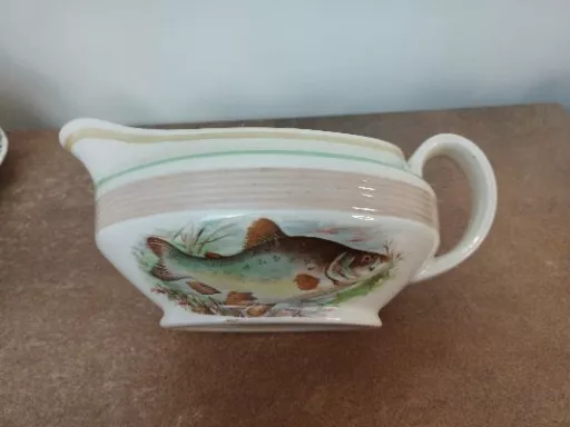 Vintage, Woods Ivory Ware, Art Deco 'Fish Series' Gravy or Sauce Boat