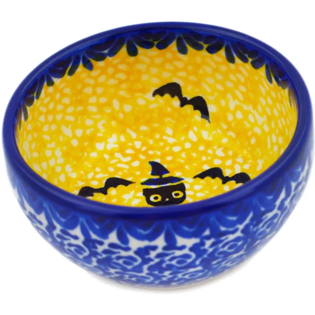 Polish Pottery Bowl 3" Halloween Evening