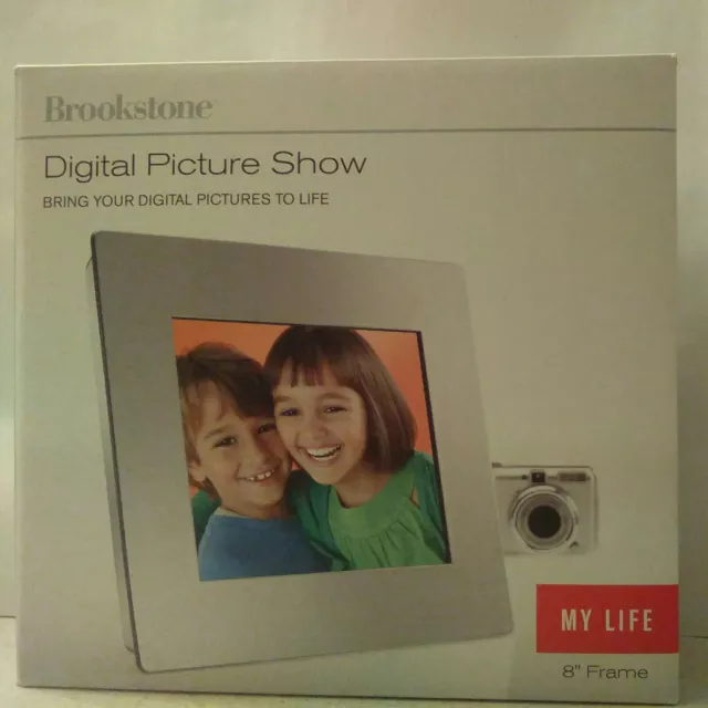 Brookstone My Life 8 inch Photo Share Smart Frame - Black, Loads1000 pictures