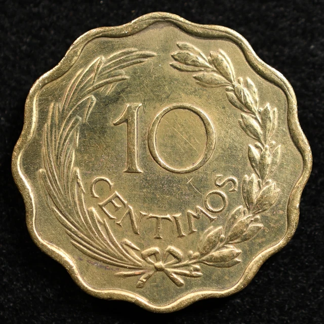 Paraguay 10 Centimos 1953, Coin, Km# 25, Liberty Cap, Wreath, Inv#F372