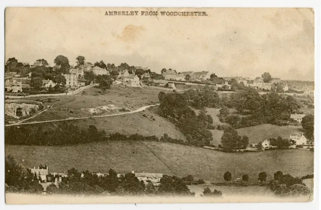 View Amberley from Woodchester Gloucestershire Old Sepia Postcard Posted c1905