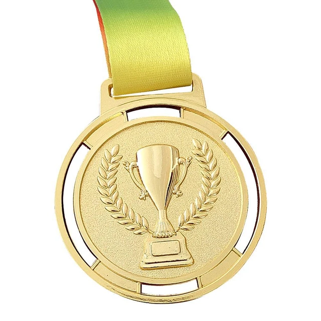 Torch Medal Souvenir Zinc Alloy Sport Competition Prize with Strap (Gold)