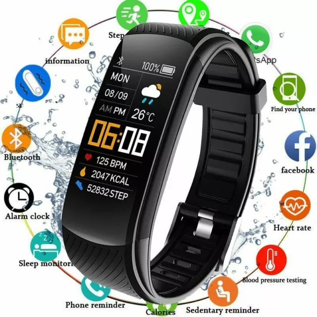 Fitness Bracelet Tracker Blood Pressure Heart Rate Pedometer Smart Band Watch