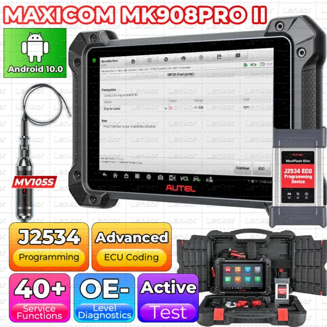 Autel MaxiCOM MK908 PRO II Auto Car Diagnostic Scanner Scan Tool ECU Programming