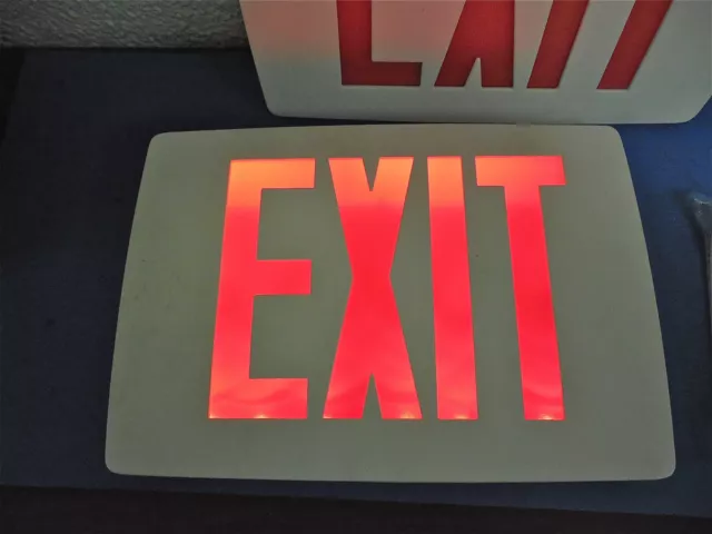 Lithonia 60W LED Exit Sign White - 2 Sided w/ Battery BU  LQC W 1 R EL N